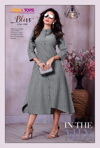 Tips And Tops Presents Bliss Heavy Rayon Casual Wear Kurtis Collection