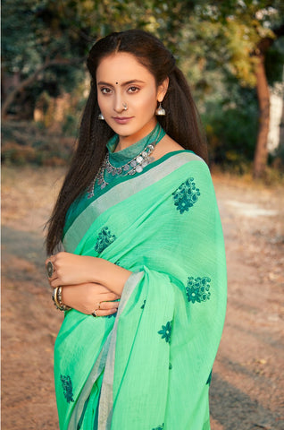 Shangrila Prints Titan Linen Vol 2 Linen Fabric Designer Saree