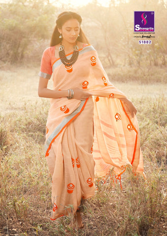 Shangrila Prints Titan Linen Vol 2 Linen Fabric Designer Saree