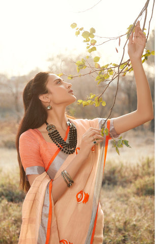 Shangrila Prints Titan Linen Vol 2 Linen Fabric Designer Saree