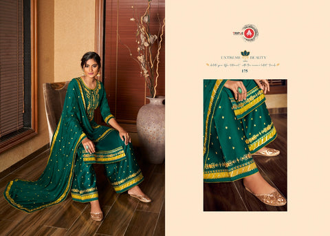 Triple Aaa Jam Silk Fabric Embroidery Work Fancy designer Salwar Suit
