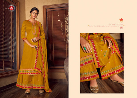 Triple Aaa Jam Silk Fabric Embroidery Work Fancy designer Salwar Suit