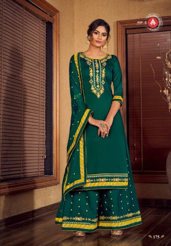 Triple Aaa Jam Silk Fabric Embroidery Work Fancy designer Salwar Suit