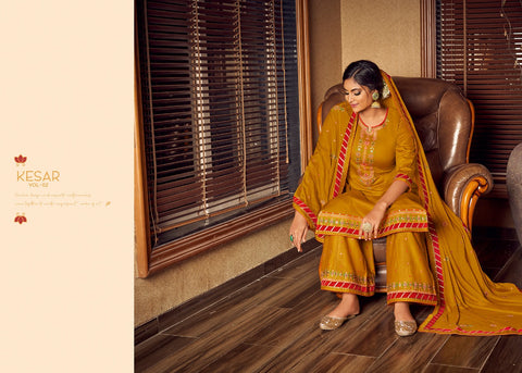 Triple Aaa Jam Silk Fabric Embroidery Work Fancy designer Salwar Suit