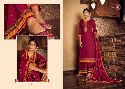 Triple Aaa Jam Silk Fabric Embroidery Work Fancy designer Salwar Suit