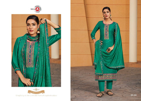 Triple Aaa Presents Khwab Modal Satin Embroidery Work Fancy Designer Salwar Suits