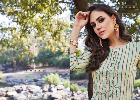 Tunic House Nature Cotton Weaving Stylish Designer Kurti Collection