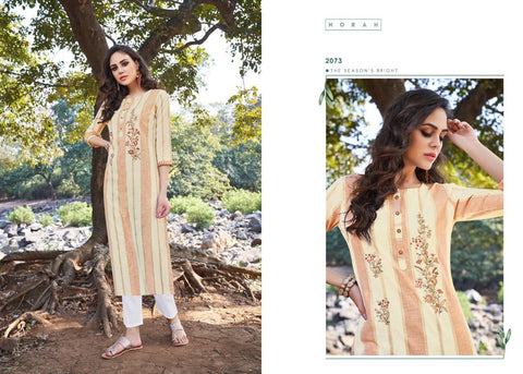 Tunic House Nature Cotton Weaving Stylish Designer Kurti Collection