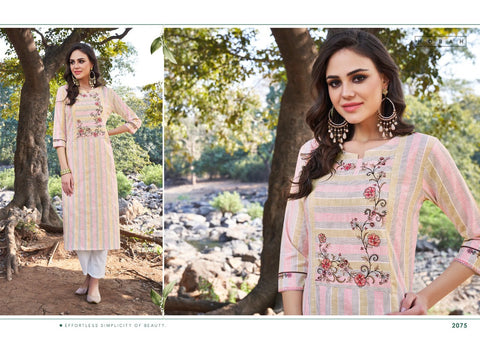 Tunic House Nature Cotton Weaving Stylish Designer Kurti Collection