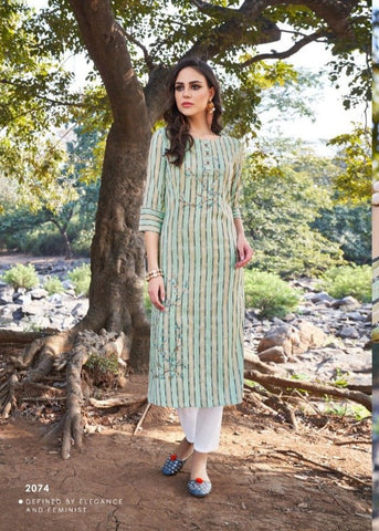 Tunic House Nature Cotton Weaving Stylish Designer Kurti Collection