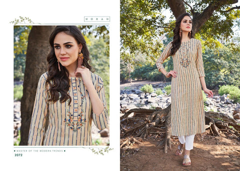 Tunic House Nature Cotton Weaving Stylish Designer Kurti Collection