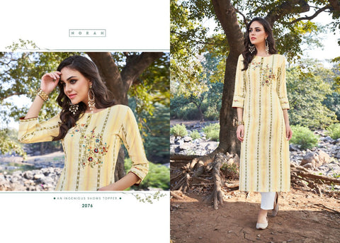 Tunic House Nature Cotton Weaving Stylish Designer Kurti Collection