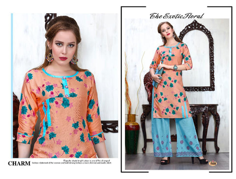 Trendy Presents Crackles Rayon Printed Fancy Designer Kurtis With Plazzo