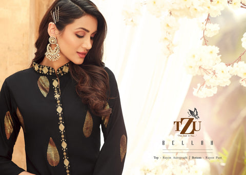 TZU Kurtis Launched Bellah Heavy Rayon Fancy Designer Kurtis Collection With Pants