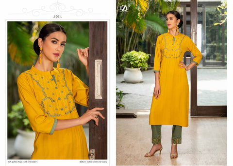TZU Lifestyle Angel Cotton Embroidery Pattern Top With Bottom Salwar Suit