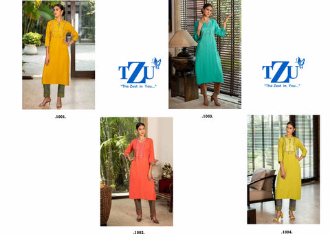 TZU Lifestyle Angel Cotton Embroidery Pattern Top With Bottom Salwar Suit