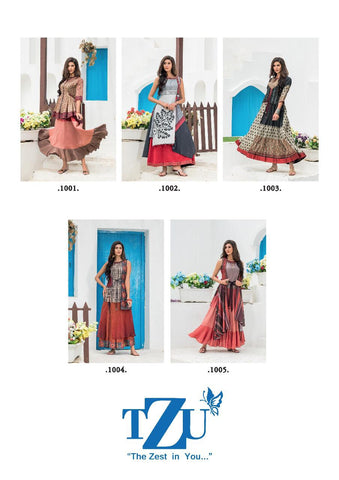 Tzu Lifestyle Presents Rubina Chanderi Silk Stylish Kurtis Collection