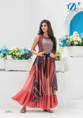 Tzu Lifestyle Presents Rubina Chanderi Silk Stylish Kurtis Collection