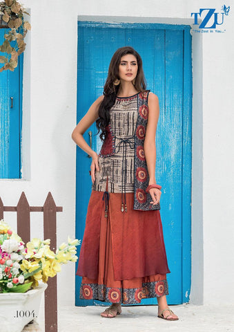 Tzu Lifestyle Presents Rubina Chanderi Silk Stylish Kurtis Collection