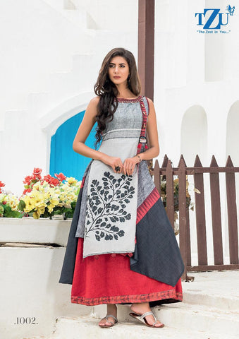 Tzu Lifestyle Presents Rubina Chanderi Silk Stylish Kurtis Collection