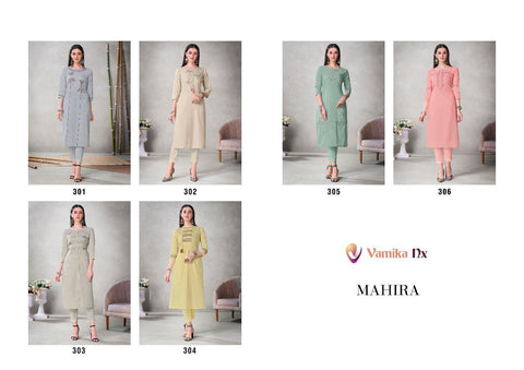 Vamika Nx Presents Mahira Viscose Fancy Designer Kurtis Collection