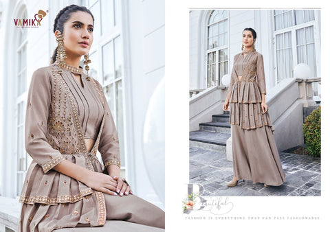 Vamika Presents Chhinon Fabric Pure Heavy Chhinon Stylish Designer Kurtis Collection