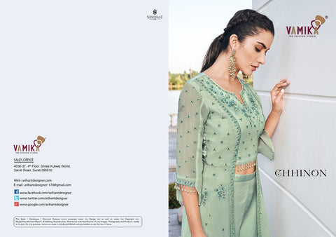 Vamika Presents Chhinon Fabric Pure Heavy Chhinon Stylish Designer Kurtis Collection