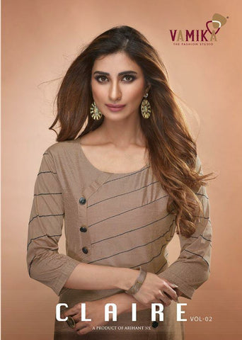 Vamika Presents Claire Vol 2 Pure Viscose Silky Fancy Designer Kurtis Collection