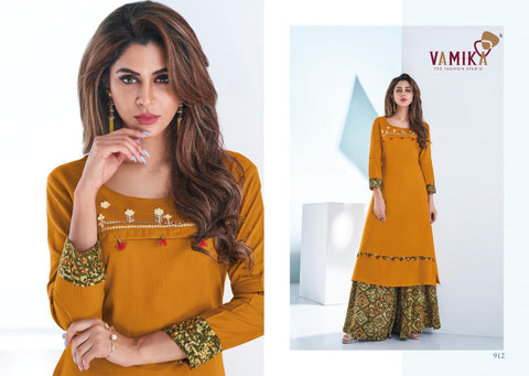 Vamika Launched Plazo Vol 3 Rayon Stylish Designer Kurtis And Plazzo