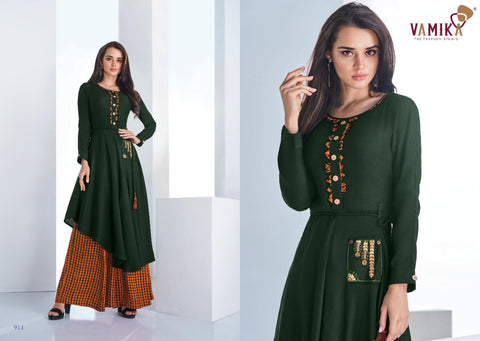 Vamika Launched Plazo Vol 3 Rayon Stylish Designer Kurtis And Plazzo