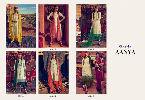 Varsha Launched Aanya Cotton Heavy Work Casual Wear Salwar Suits