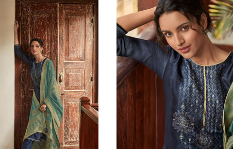 Varsha Launched Bagh Silk Heavy Printed Fancy Designer Salwar Kameez