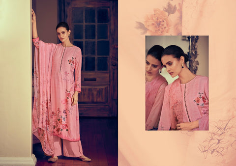 VARSHA THE BRIGHT ORCHID COCO LAWN WITH KNOT WORK DIGITAL PRINT SUIT