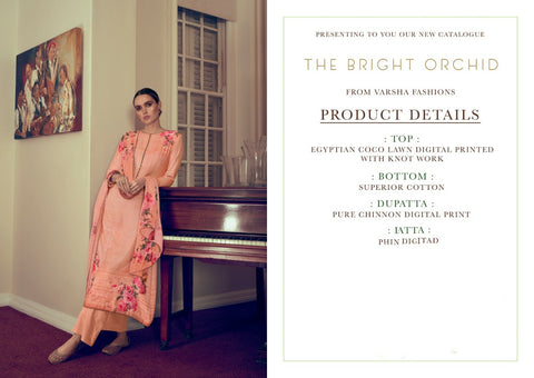 VARSHA THE BRIGHT ORCHID COCO LAWN WITH KNOT WORK DIGITAL PRINT SUIT