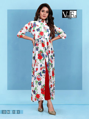 Vee Fab Jamtara Georgtte Daily Wear Kurties Collection