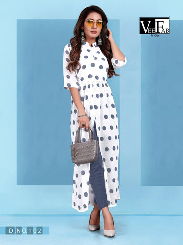Vee Fab Jamtara Georgtte Daily Wear Kurties Collection