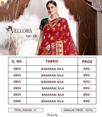 Vellora Saree Presents Kanthil Silk Banarsi Silk Fancy Designer Sarees