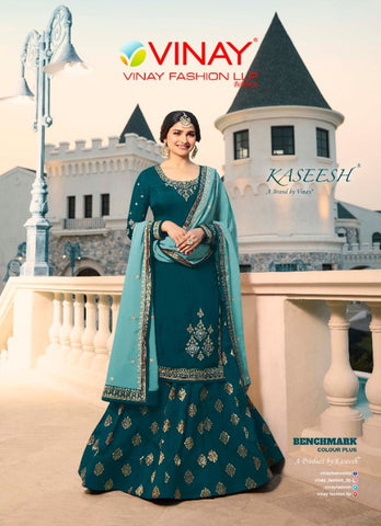 VINAY KASHEESH BENCHMARK GEORGETTE SATIN WITH SILK JAQUARD HEAVY SUIT