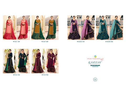 VINAY KASHEESH BENCHMARK GEORGETTE SATIN WITH SILK JAQUARD HEAVY SUIT