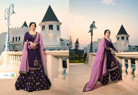 VINAY KASHEESH BENCHMARK GEORGETTE SATIN WITH SILK JAQUARD HEAVY SUIT