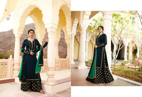 VINAY KASHEESH BENCHMARK GEORGETTE SATIN WITH SILK JAQUARD HEAVY SUIT