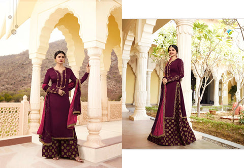 VINAY KASHEESH BENCHMARK GEORGETTE SATIN WITH SILK JAQUARD HEAVY SUIT