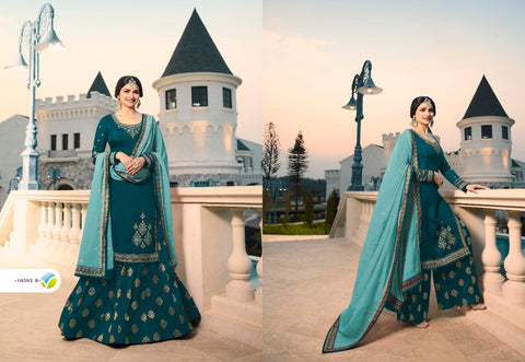 VINAY KASHEESH BENCHMARK GEORGETTE SATIN WITH SILK JAQUARD HEAVY SUIT