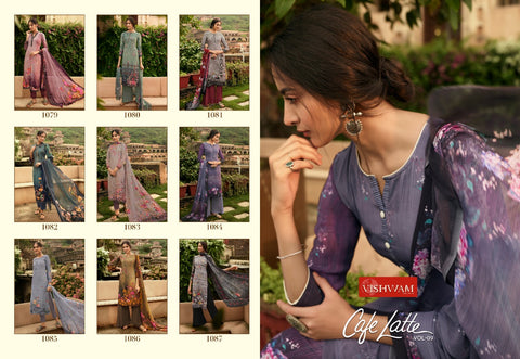 Vishwam Presents Cafe Latte Vol 9 Crape Printed Fancy Designer Salwar Kameez