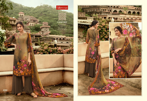 Vishwam Presents Cafe Latte Vol 9 Crape Printed Fancy Designer Salwar Kameez