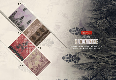 Vishwam Fabrics Presents Black Wine Crape Fancy Designer Salwar Suits