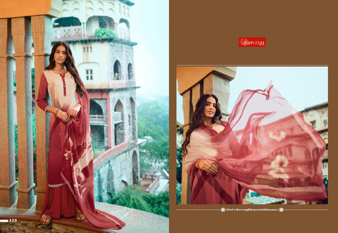 Vishwam Fabrics Presents Cappuccino 4 Designer Printed Crape Fancy Designer Salwar Suits
