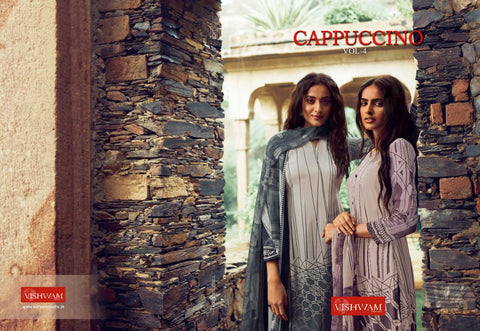 Vishwam Fabrics Presents Cappuccino 4 Designer Printed Crape Fancy Designer Salwar Suits