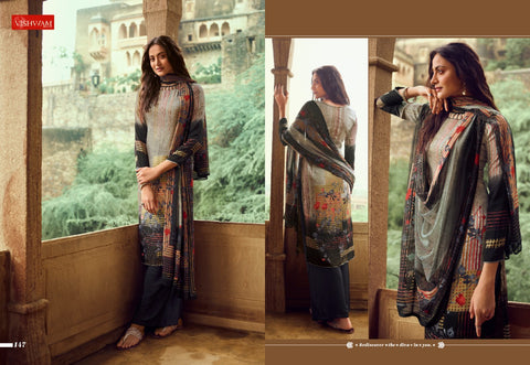 Vishwam Fabrics Presents Cappuccino 4 Designer Printed Crape Fancy Designer Salwar Suits