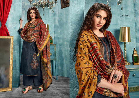 ZAIRA INAYAT JAM SATIN PRINT WITH DESIGNER EMBROIDERY SUIT COLLECTION
